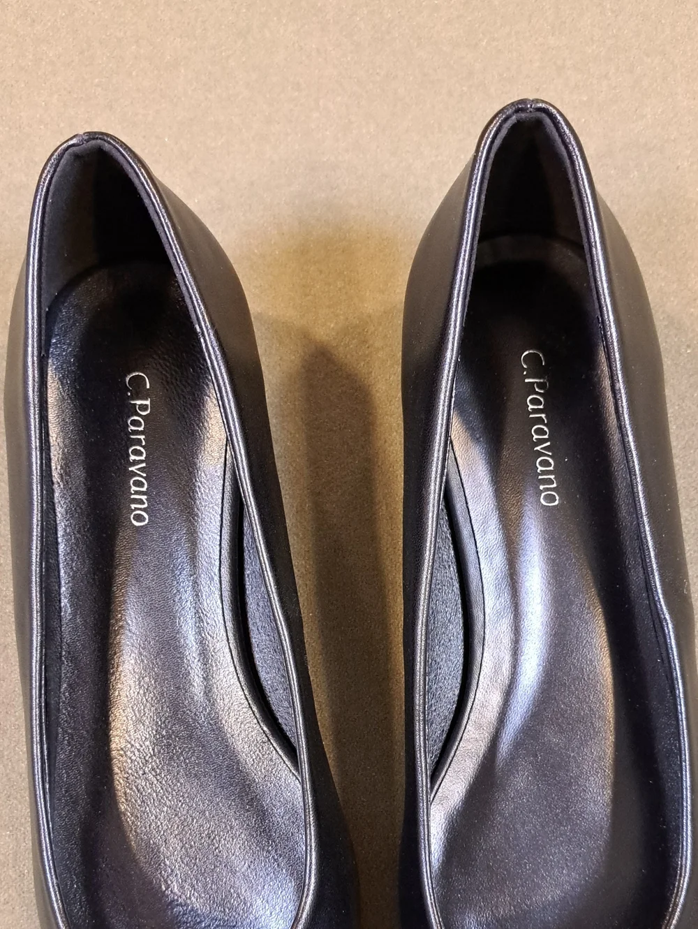 C. Paravano Square Buckle Flats (Aida) - Color: Black - Size: EU 39.5